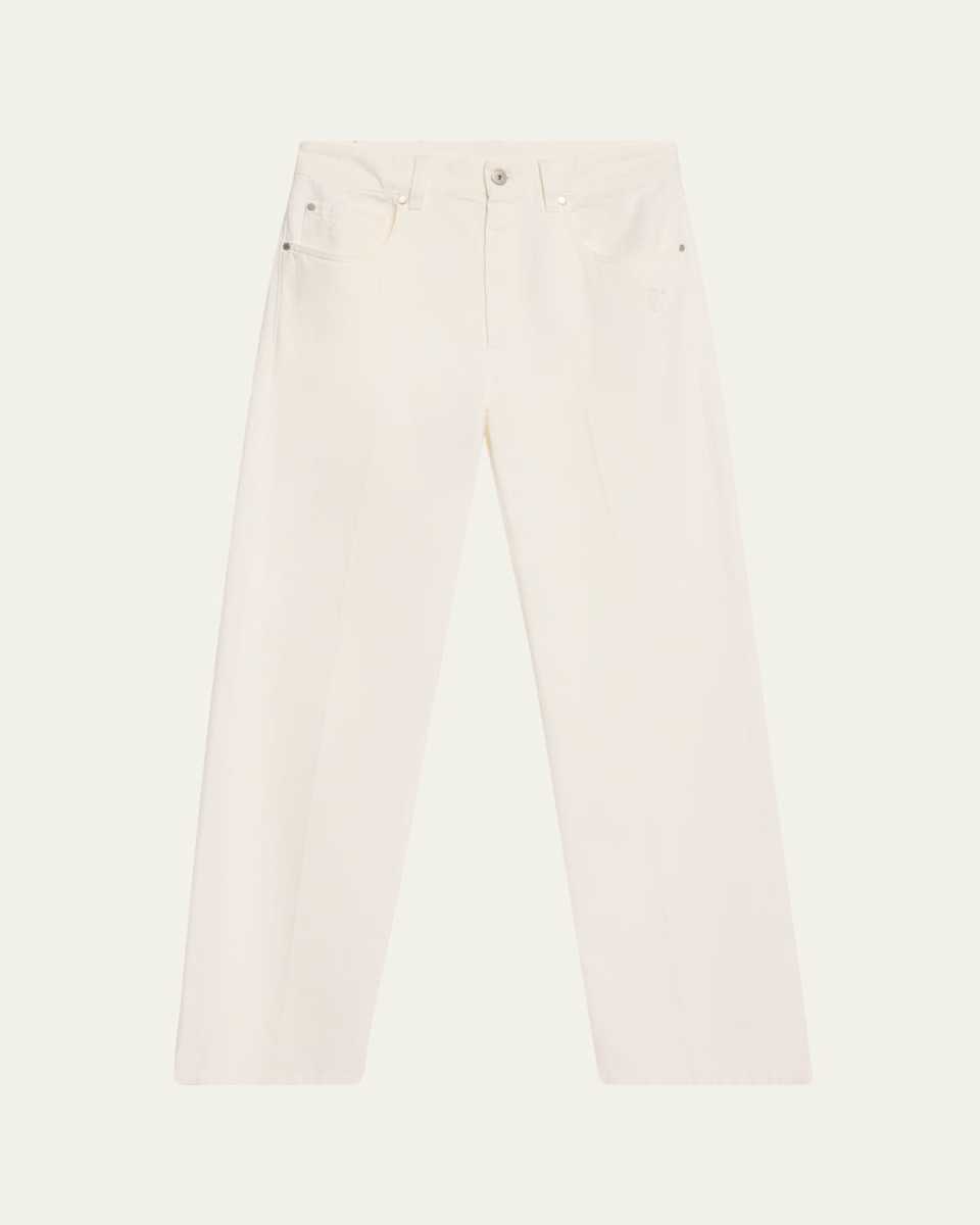 Contemporary Garment Dye Denim Pants with Sartorial Touch